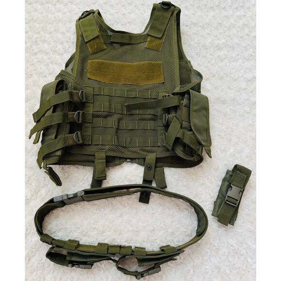 Valken Tactical Adult Crossdraw Airsoft Paintball Olive Green Vest Sz Medium - Picture 6 of 16